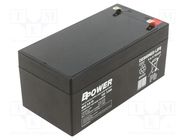 Re-battery: acid-lead; 12V; 3.6Ah; AGM; maintenance-free,left + BPOWER