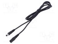 Cable; 1x1mm2; DC 5,5/2,5 plug,DC 5,5/2,5 socket; straight; 1.5m WEST POL