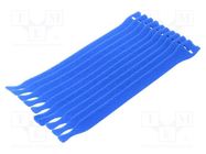 Hook and loop fastener; L: 200mm; W: 12.5mm; blue; 10pcs; -40÷85°C HELLERMANNTYTON