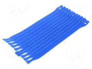 Hook and loop fastener; L: 200mm; W: 12.5mm; blue; 10pcs; -40÷85°C HELLERMANNTYTON