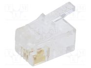 Connector: RJ9; plug; PIN: 4; Layout: 4p4c; for cable; IDC,crimped BM GROUP