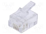 Connector: RJ11; plug; PIN: 4; Layout: 6p4c; for cable; IDC,crimped BM GROUP