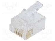 Connector: RJ12; plug; PIN: 6; Layout: 6p6c; for cable; IDC,crimped BM GROUP