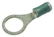 TERMINAL, RING TONGUE, 0.375", CRIMP, BLUE