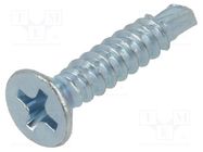 Screw; for metal; 3.5x19; Head: countersunk; Phillips; PH2; zinc BOSSARD