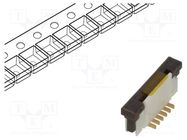 Connector: FFC/FPC; vertical; PIN: 6; ZIF; SMT; 125V; 1A; gold flash GCT