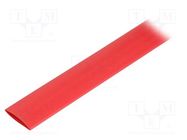 Heat shrink sleeve; glueless,flexible; 2: 1; 19mm; L: 1.2m; red 