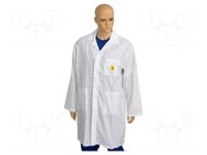 Coat; ESD; women's,S; cotton,polyester,carbon fiber; white ELME