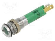 Indicator: LED; superflat; green; 12VDC; Ø8mm; IP40; metal,plastic CML INNOVATIVE TECHNOLOGIES