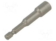 Screwdriver bit; 6-angles socket; HEX 8mm; Overall len: 66mm FELO