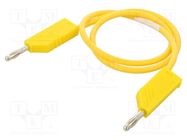 Test lead; 60VDC; 16A; with 4mm axial socket; Len: 0.5m; yellow HIRSCHMANN T&M