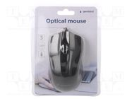 Optical mouse; black; USB A; wired; 1.35m; No.of butt: 3 