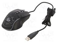 Optical mouse; black; USB A; wired; 1.5m; No.of butt: 7 GEMBIRD