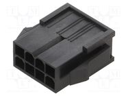 connector 8CKT MINI FIT JR HOUSING BLACK MOLEX