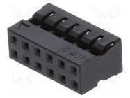 Connector: wire-wire/PCB; plug; female; PIN: 12; Milli-Grid 