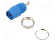 Connector: 4mm banana; socket; 20A; 1kV; blue; nickel plated STÄUBLI