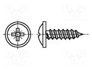 Screw; with flange; 4.2x16; Head: button; Pozidriv; PZ2; steel; zinc BOSSARD