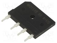 Bridge rectifier: single-phase; Urmax: 600V; If: 15A; Ifsm: 200A SHINDENGEN