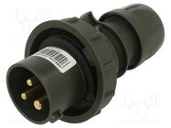 Connector: AC supply 3-phase; plug; male; 16A; 230VAC; IEC 60309 PCE