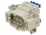 Connector: HDC; contact insert; male; 16A; 500V; Han® ES Press HARTING