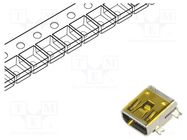 Connector: USB B; socket; SMT; PIN: 5; horizontal ECE