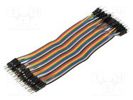 Connection cable; L: 150mm; male-male; PIN: 40; mix colours; WHADDA VELLEMAN