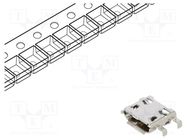 Connector: USB B micro; socket; PIN: 5; on PCBs; SMT,THT; 20000pcs. AMPHENOL COMMUNICATIONS SOLUTIONS