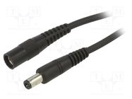 Cable; 1x1mm2; DC 5,5/2,1 plug,DC 5,5/2,1 socket; straight; 3m WEST POL