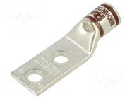Tip: ring tube; 1/4"; crimped; for cable; copper alloy; Holes no: 2 PANDUIT
