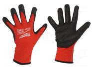 Protective gloves; Size: 10,XL; black/red; Resistance to: cutting Milwaukee