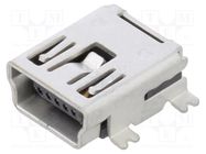 Connector: USB B mini; socket; SMT; PIN: 5; horizontal; USB 2.0; 1A GCT