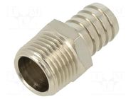 Threaded fitting; connector pipe; nickel plated brass; 16mm PNEUMAT