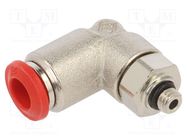 Push-in fitting; angled; -0.99÷20bar; nickel plated brass 