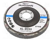 Grinding wheel; fleece; Dim: Ø115x12mm; Mount.hole diam: 22mm HURAGAN