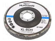 Grinding wheel; fleece; Dim: Ø115x12mm; Mount.hole diam: 22mm HURAGAN