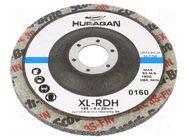 Grinding wheel; fleece; Dim: Ø125x6mm; Mount.hole diam: 22mm HURAGAN