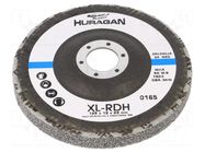 Grinding wheel; fleece; Dim: Ø125x12mm; Mount.hole diam: 22mm HURAGAN