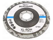 Grinding wheel; fleece; Dim: Ø125x6mm; Mount.hole diam: 22mm HURAGAN