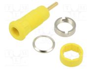 Connector: 1,5mm banana; socket; Overall len: 29mm; yellow STÄUBLI