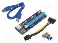 Riser; USB 3.0; blue; Application: Bitcoin Miner; 600mm QOLTEC