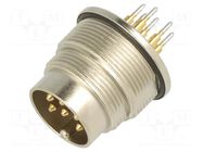 Connector: M16; socket; male; PIN: 6; 5A; 300V; THT; IP68 LUMBERG