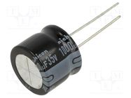 Capacitor: electrolytic; low ESR; THT; 1000uF; 35VDC; Ø18x15mm NICHICON