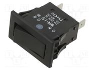 ROCKER; SPST; Pos: 2; ON-(ON); 15A/250VAC; 15A/30VDC; none; WR NKK SWITCHES