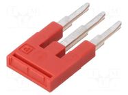 Comb bridge; red; terminals: 3; 4mm PHOENIX CONTACT
