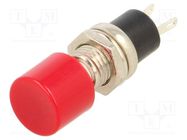 Switch: push-button; Pos: 2; SPST-NO; 1.5A/250VAC; red; on panel E-SWITCH