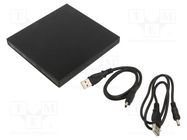 External DVD drive; black; USB A; USB 2.0; 137x133x16mm QOLTEC