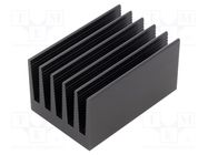 Heatsink: extruded; grilled; black; L: 75mm; W: 50mm; H: 40mm; 2.5K/W FISCHER ELEKTRONIK