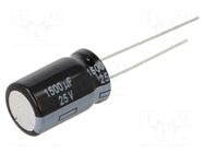 Capacitor: electrolytic; low ESR; THT; 1500uF; 25VDC; Ø12.5x20mm PANASONIC
