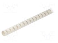 Spiral wrapping; 8mm; polypropylene; light grey; Helawrap HWPP HELLERMANNTYTON