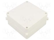 Enclosure: junction box; X: 125mm; Y: 125mm; Z: 75mm; wall mount JONEX